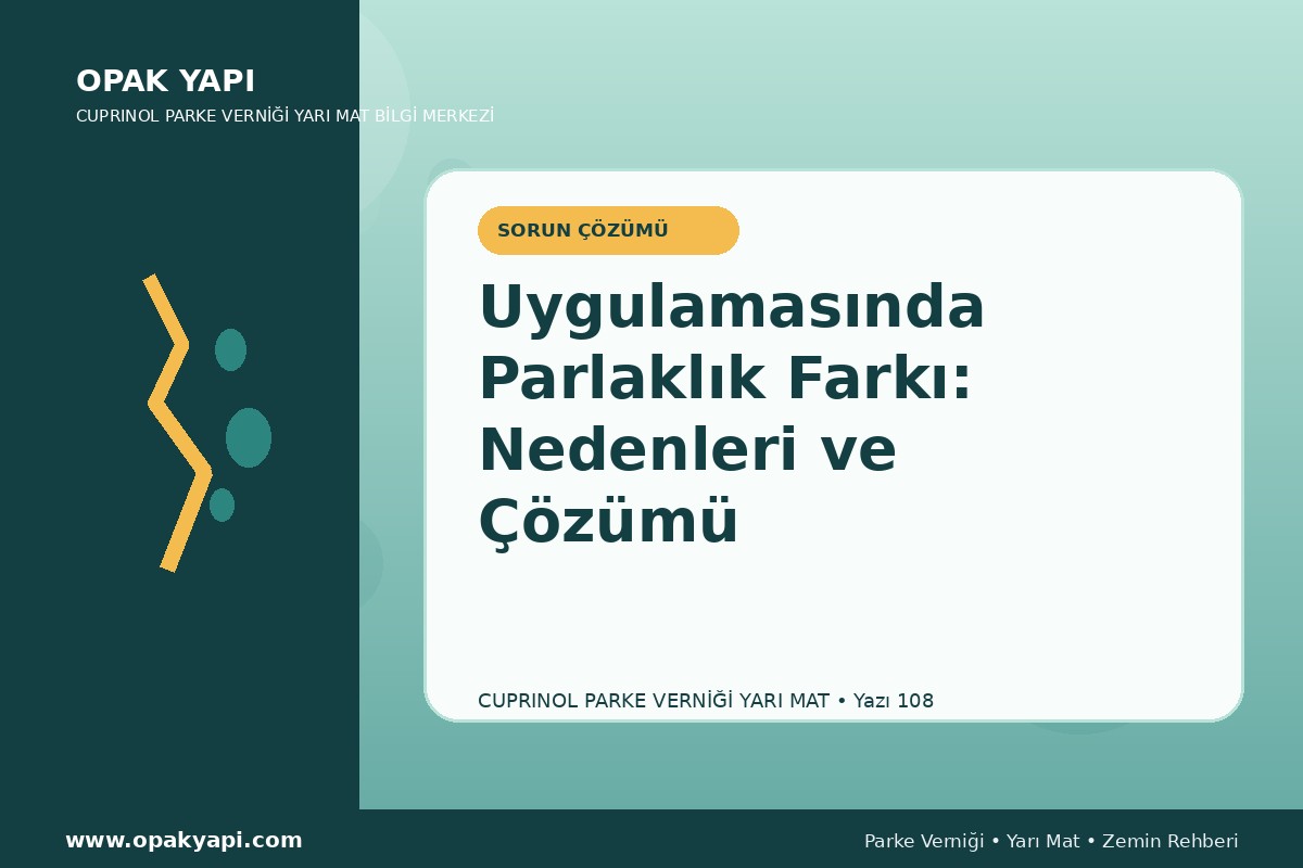 Marshall Cuprinol Classic Parke Verniği Yarı Mat Uygulamasında Parlaklık Farkı: Nedenleri ve Çözümü