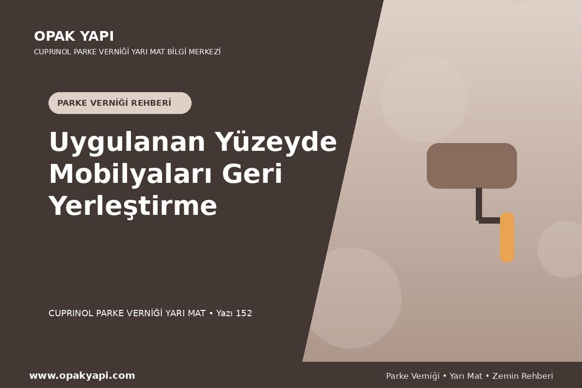 Marshall Cuprinol Classic Parke Verniği Yarı Mat Uygulanan Yüzeyde Mobilyaları Geri Yerleştirme