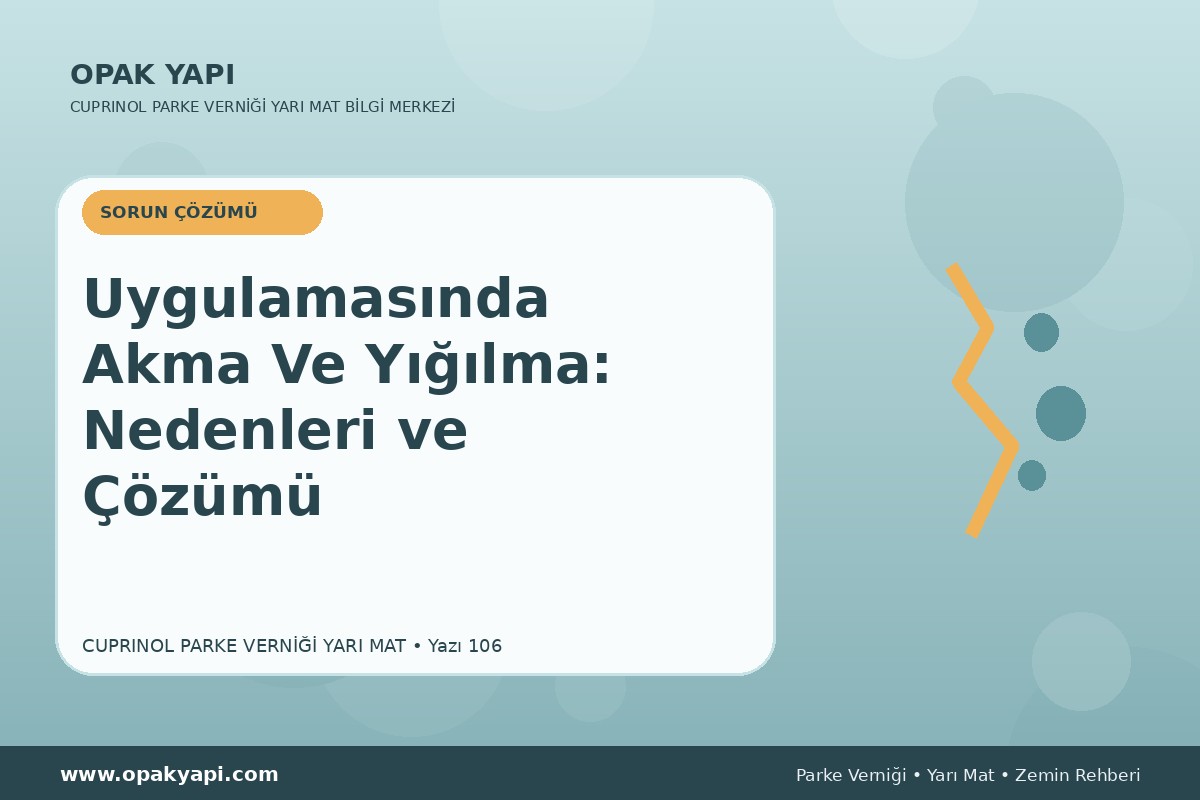 Marshall Cuprinol Classic Parke Verniği Yarı Mat Uygulamasında Akma Ve Yığılma: Nedenleri ve Çözümü