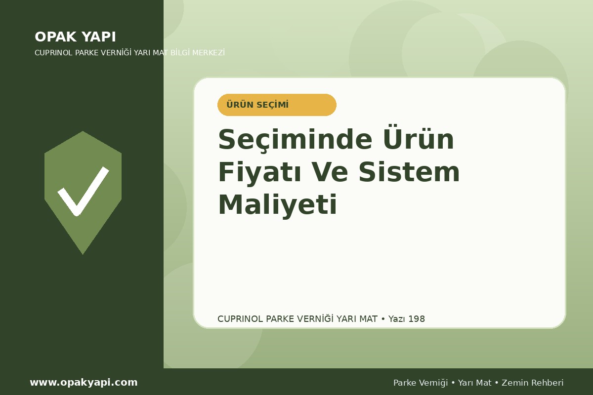 Marshall Cuprinol Classic Parke Verniği Yarı Mat Seçiminde Ürün Fiyatı Ve Sistem Maliyeti
