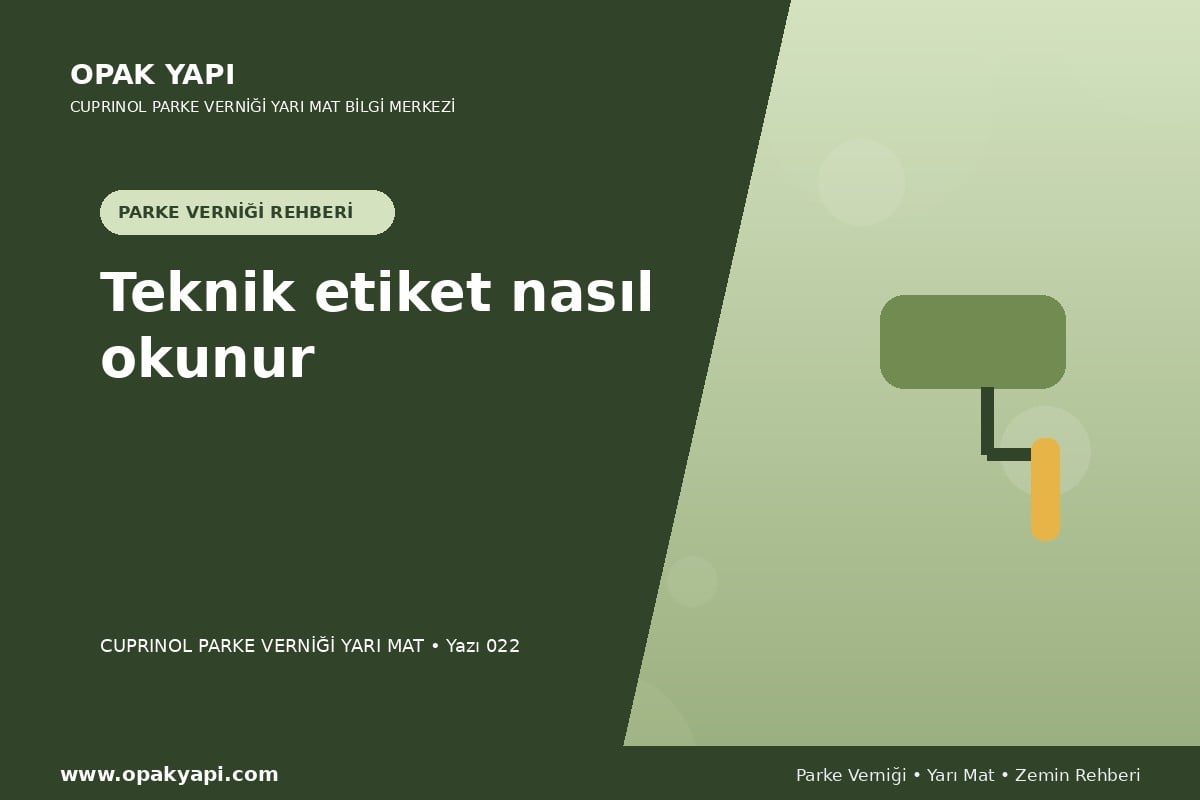Marshall Cuprinol Classic Parke Verniği Yarı Mat: Teknik etiket nasıl okunur