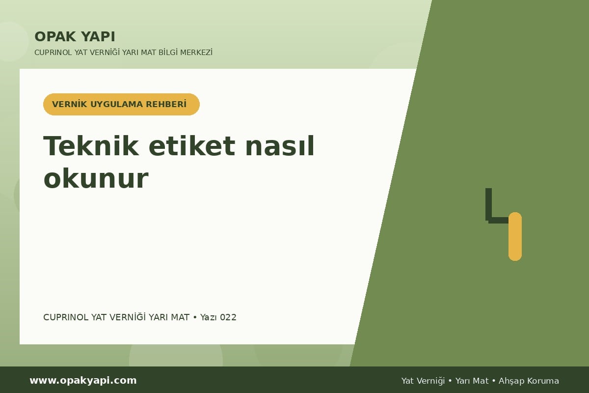 Marshall Cuprinol Classic Yat Vernik Yarı Mat: Teknik etiket nasıl okunur