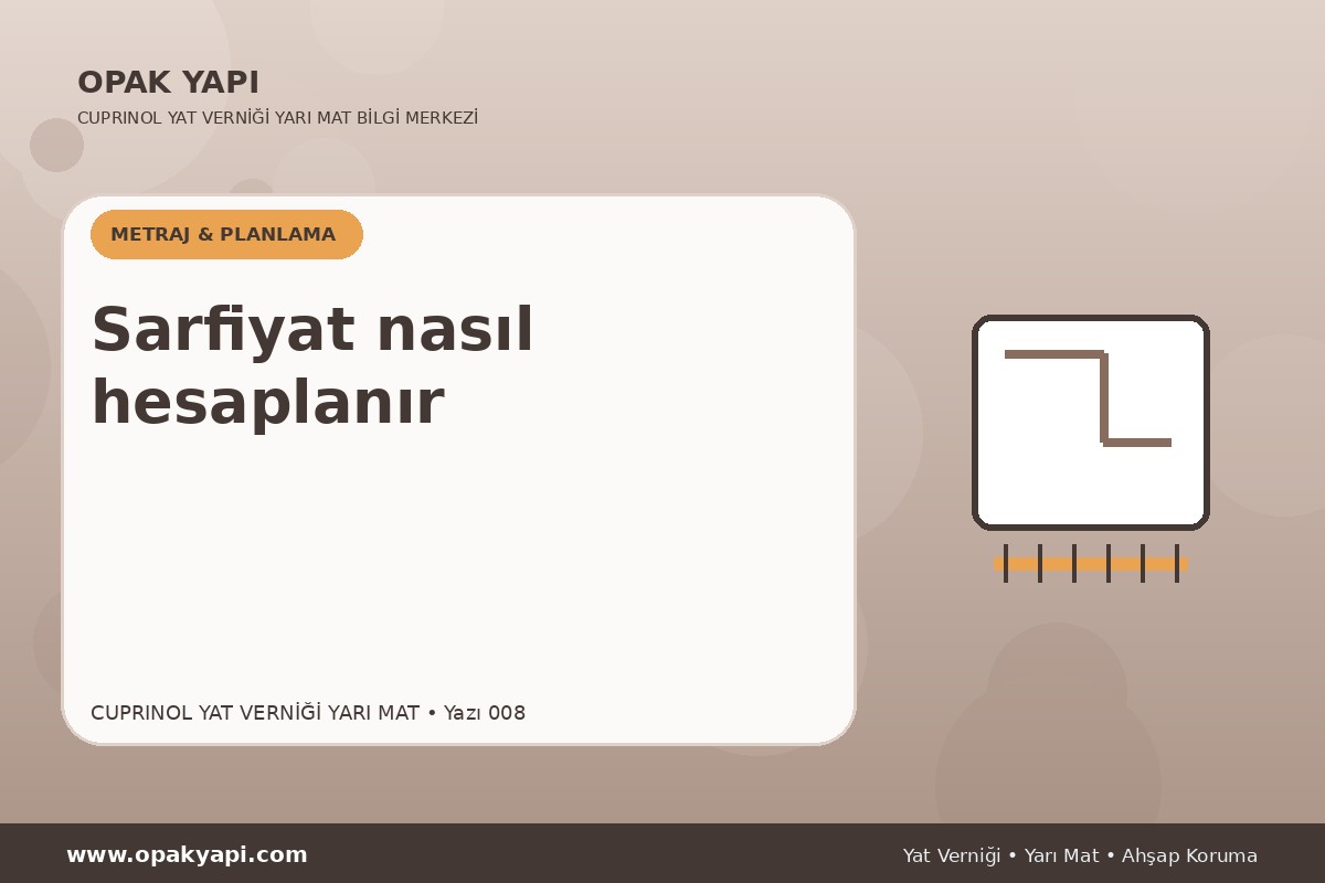 Marshall Cuprinol Classic Yat Vernik Yarı Mat: Sarfiyat nasıl hesaplanır