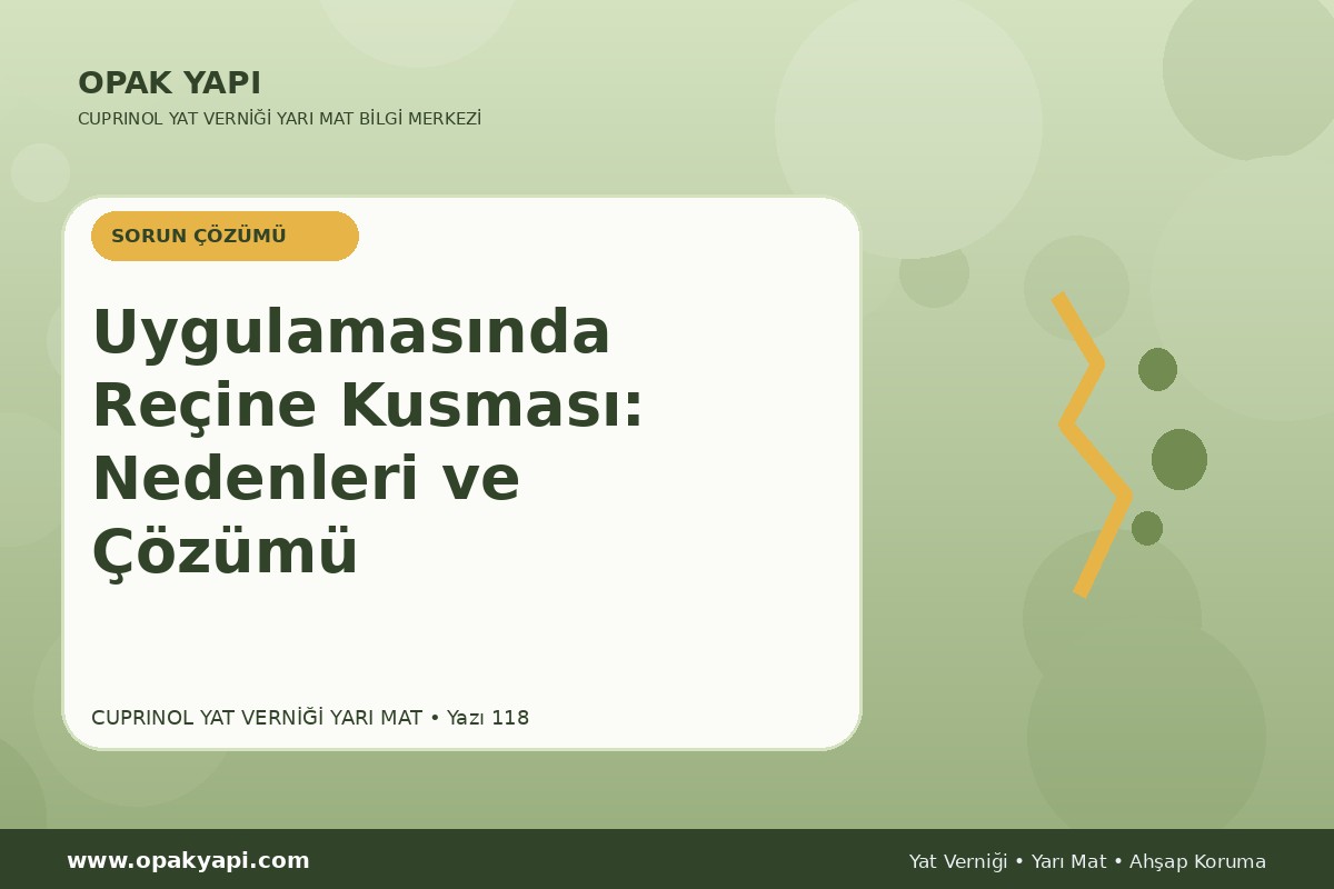 Marshall Cuprinol Classic Yat Vernik Yarı Mat Uygulamasında Reçine Kusması: Nedenleri ve Çözümü