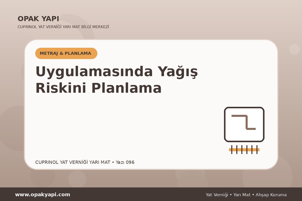 Marshall Cuprinol Classic Yat Vernik Yarı Mat Uygulamasında Yağış Riskini Planlama
