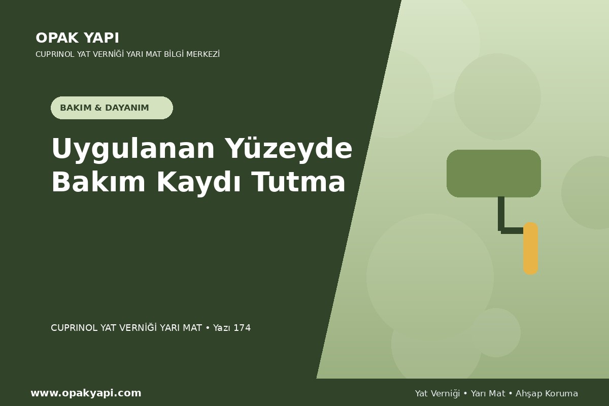 Marshall Cuprinol Classic Yat Vernik Yarı Mat Uygulanan Yüzeyde Bakım Kaydı Tutma