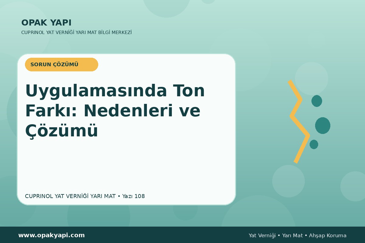 Marshall Cuprinol Classic Yat Vernik Yarı Mat Uygulamasında Ton Farkı: Nedenleri ve Çözümü