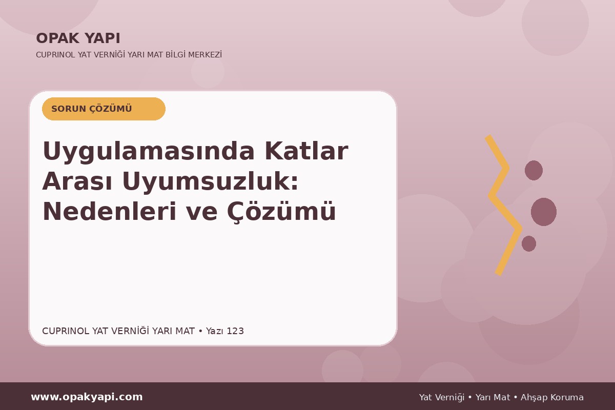 Marshall Cuprinol Classic Yat Vernik Yarı Mat Uygulamasında Katlar Arası Uyumsuzluk: Nedenleri ve Çözümü