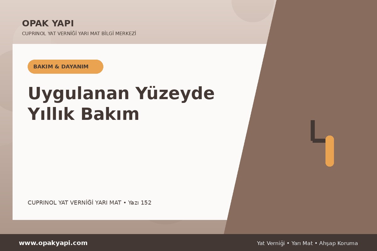 Marshall Cuprinol Classic Yat Vernik Yarı Mat Uygulanan Yüzeyde Yıllık Bakım