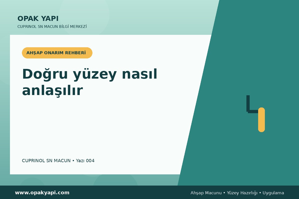 Marshall Cuprinol SN Macun: Doğru yüzey nasıl anlaşılır
