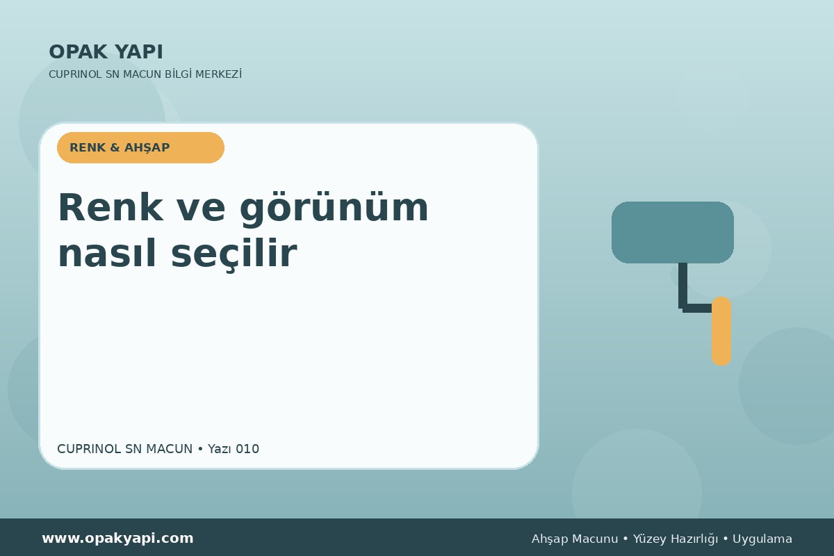 Marshall Cuprinol SN Macun: Renk ve görünüm nasıl seçilir