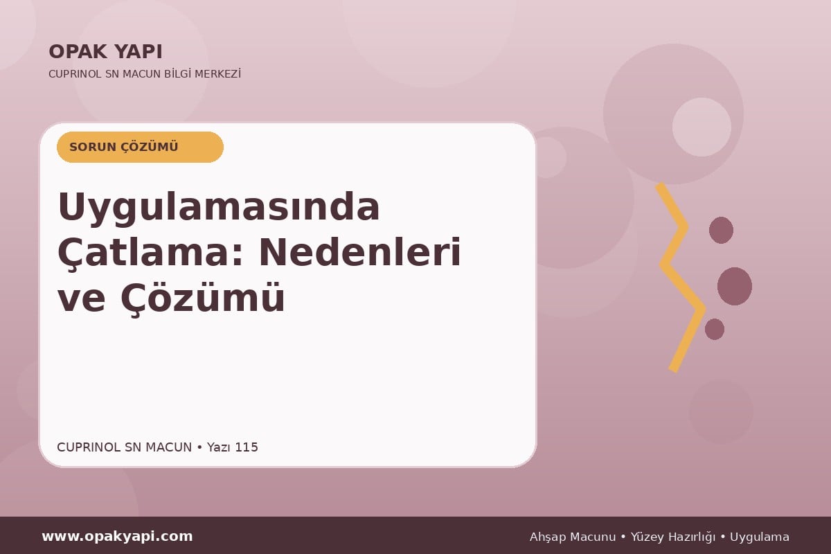 Marshall Cuprinol SN Macun Uygulamasında Çatlama: Nedenleri ve Çözümü