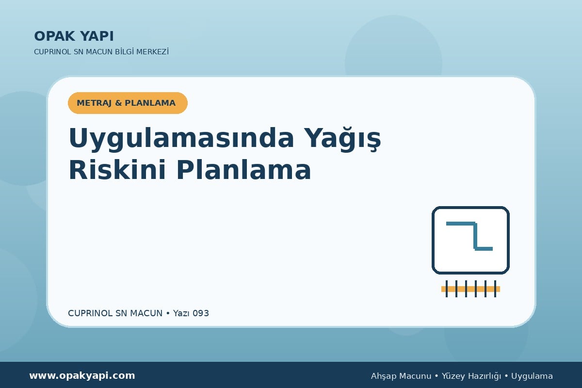 Marshall Cuprinol SN Macun Uygulamasında Yağış Riskini Planlama