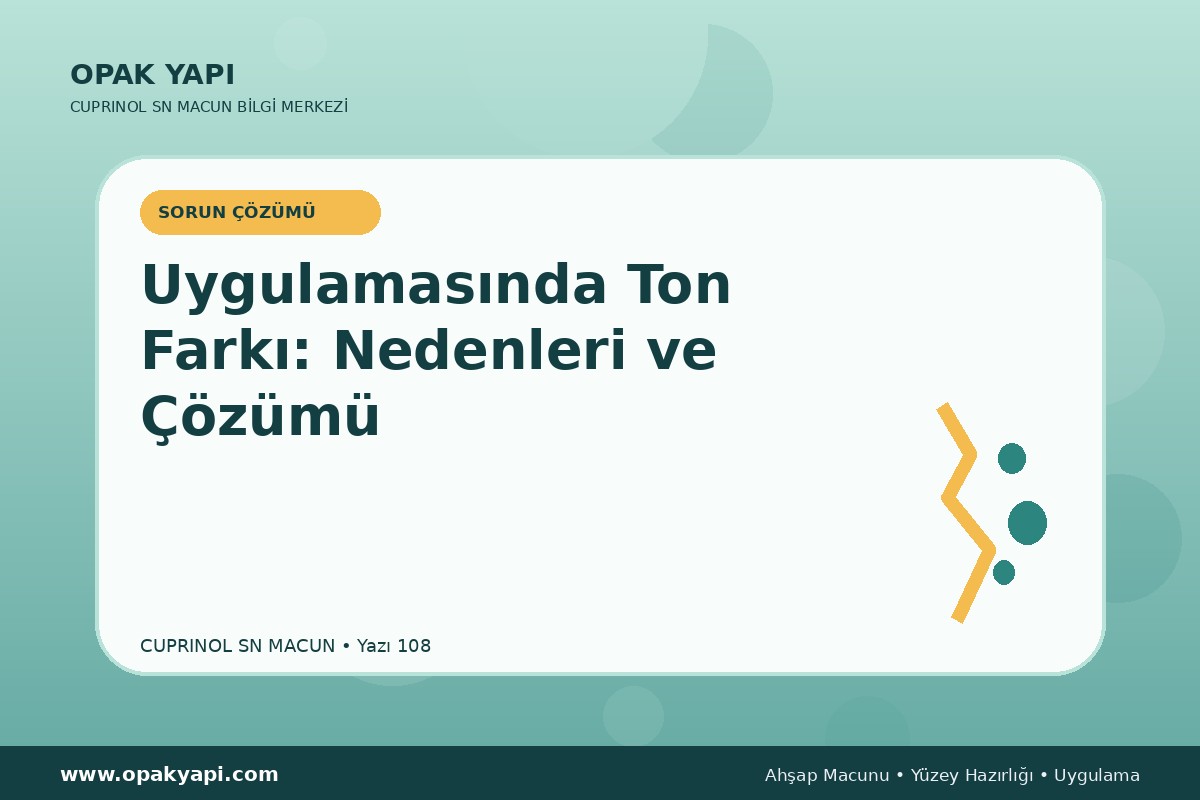 Marshall Cuprinol SN Macun Uygulamasında Ton Farkı: Nedenleri ve Çözümü