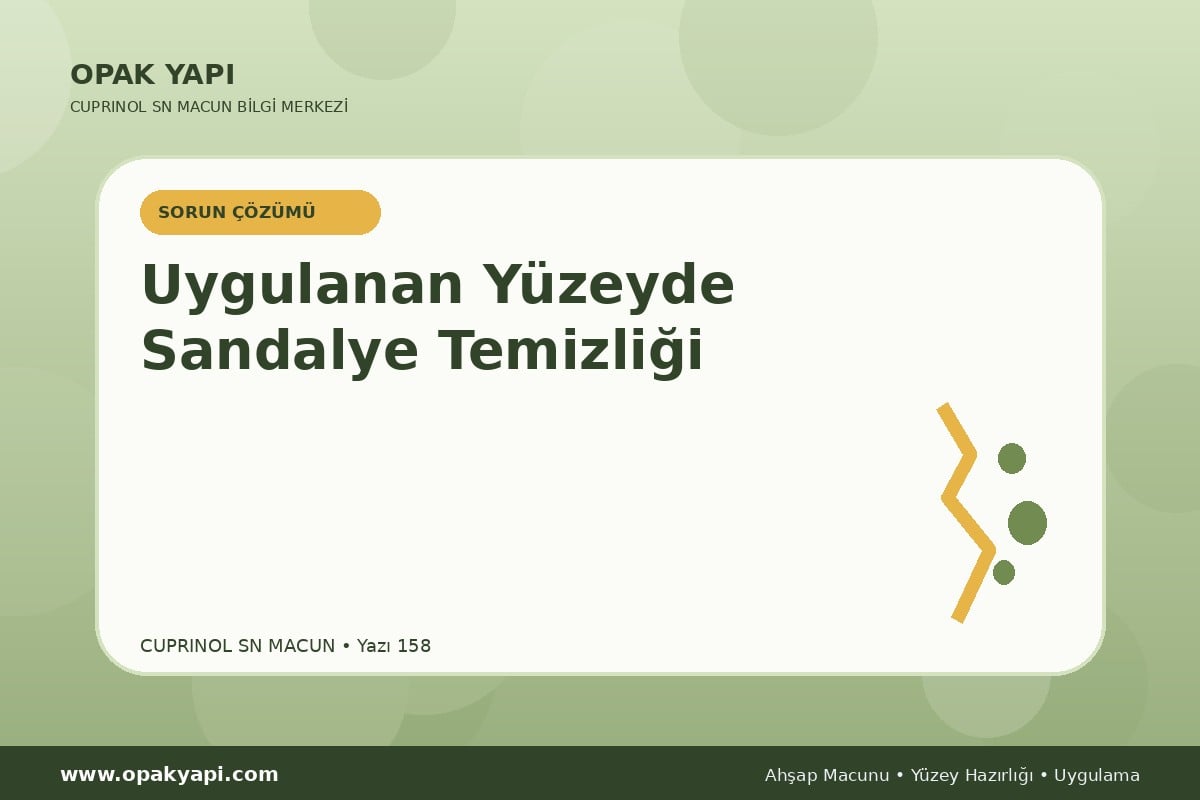 Marshall Cuprinol SN Macun Uygulanan Yüzeyde Sandalye Temizliği