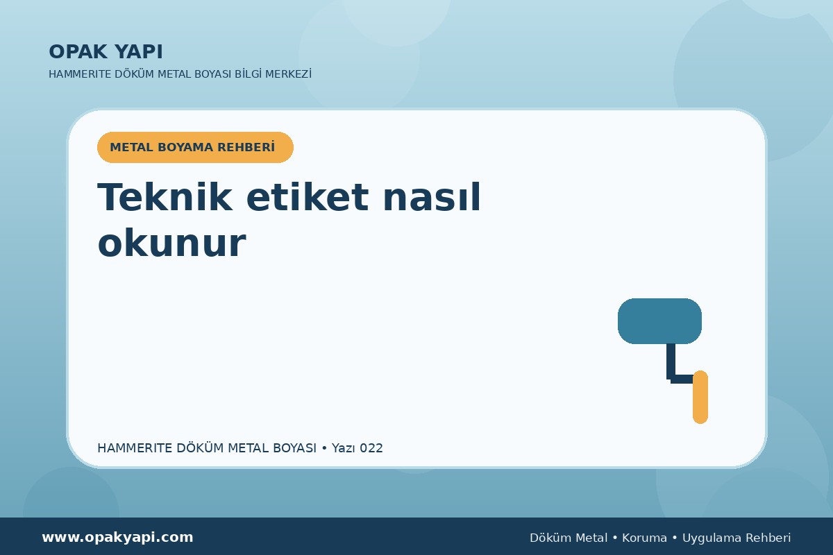 Marshall Hammerite Döküm Metal Boyası: Teknik etiket nasıl okunur