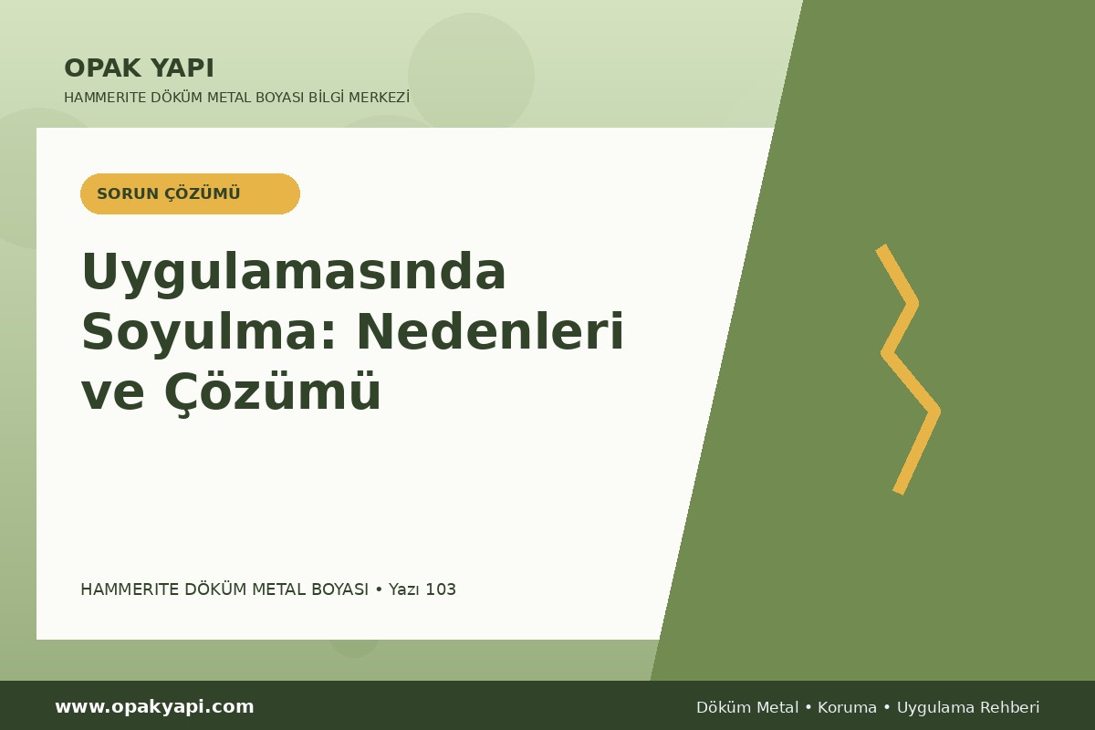 Marshall Hammerite Döküm Metal Boyası Uygulamasında Soyulma: Nedenleri ve Çözümü