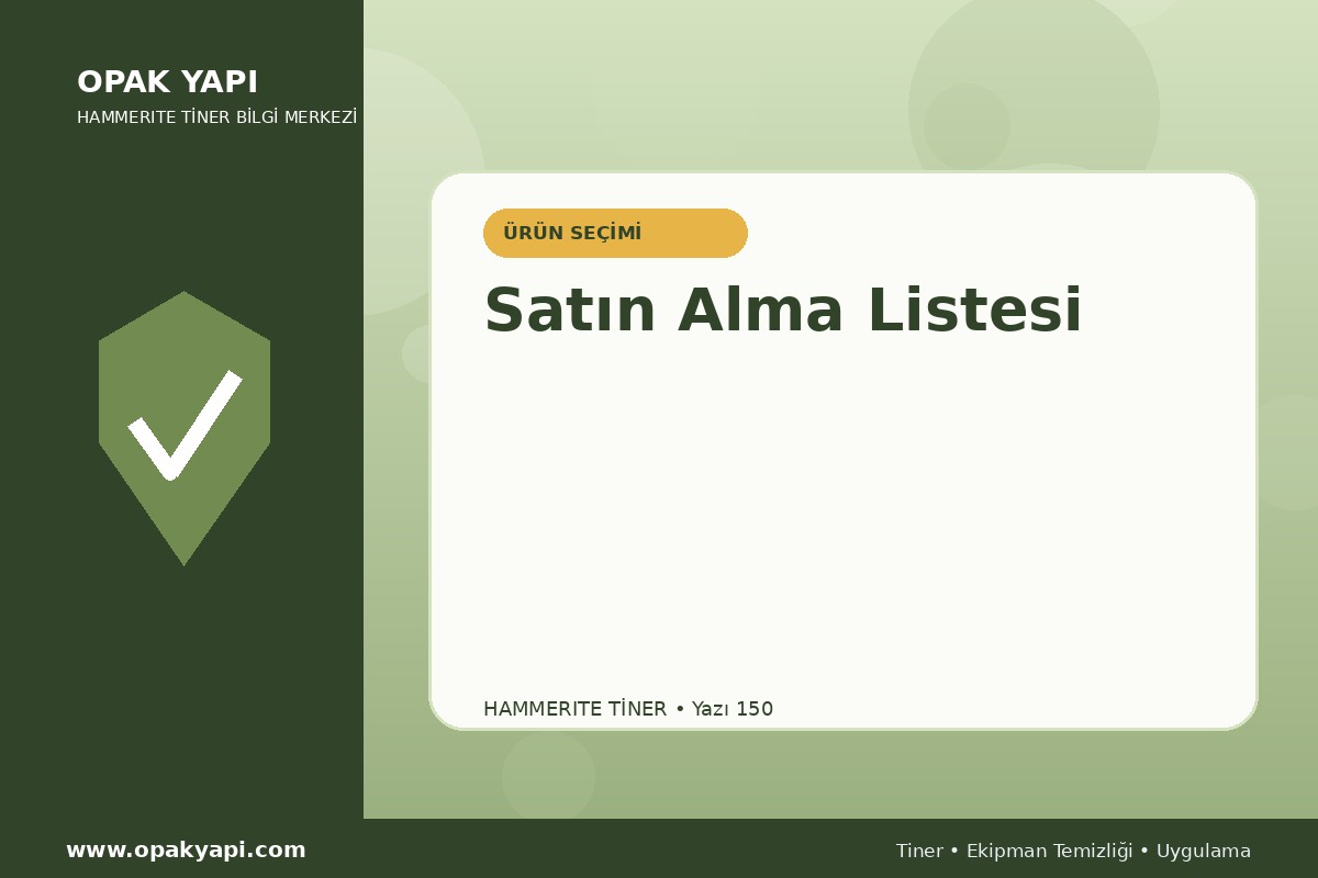 Marshall Hammerite Tiner İçin Satın Alma Listesi