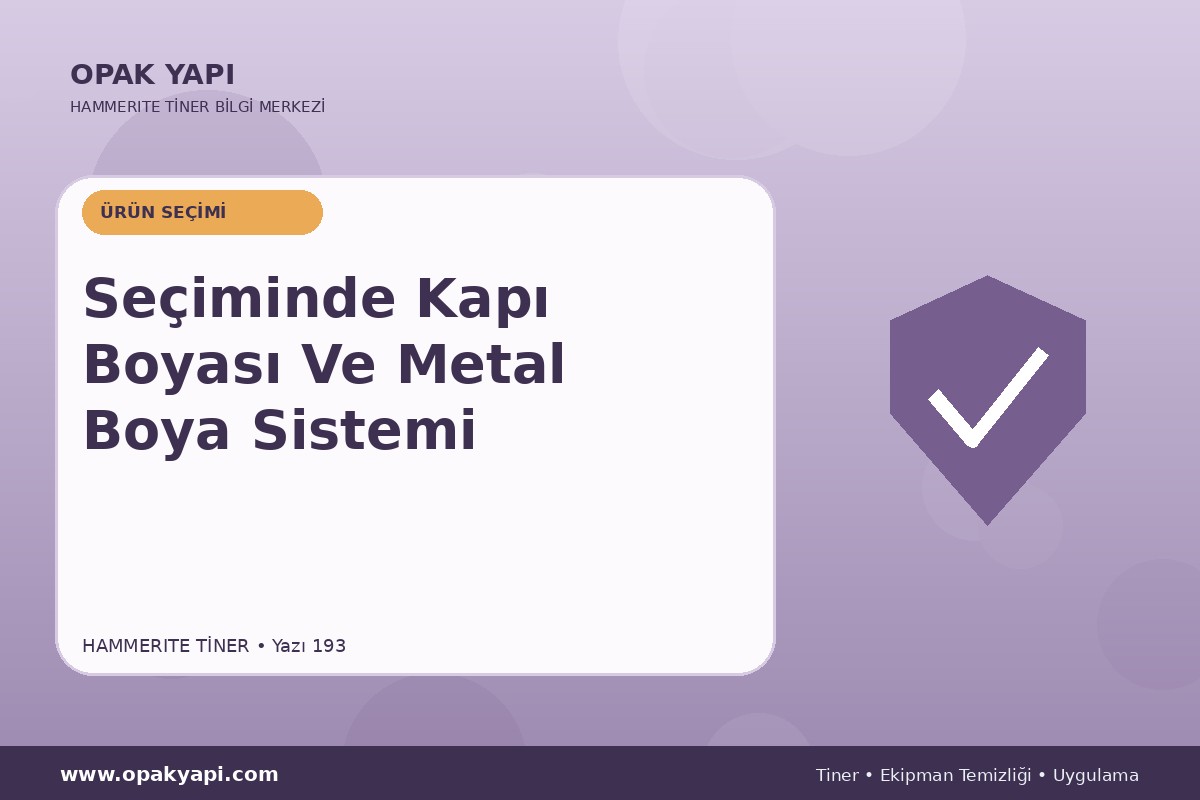Marshall Hammerite Tiner Seçiminde Kapı Boyası Ve Metal Boya Sistemi