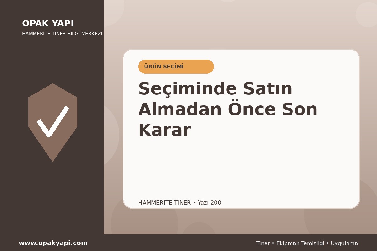 Marshall Hammerite Tiner Seçiminde Satın Almadan Önce Son Karar