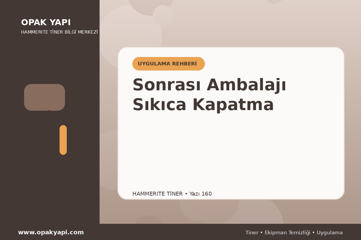 Marshall Hammerite Tiner Sonrası Ambalajı Sıkıca Kapatma