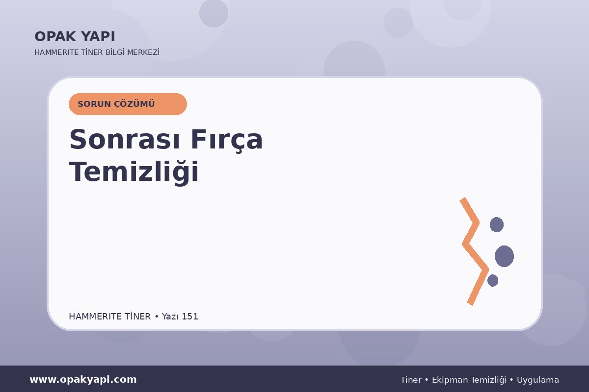 Marshall Hammerite Tiner Sonrası Fırça Temizliği