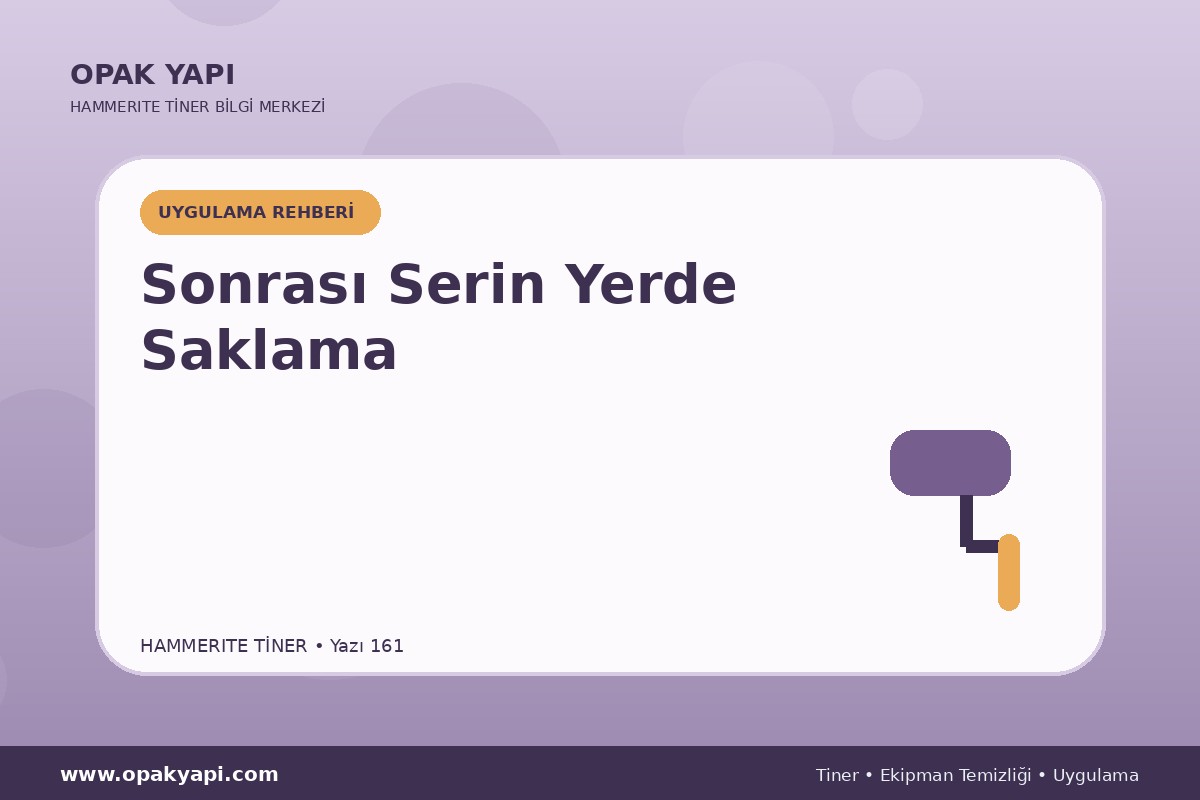 Marshall Hammerite Tiner Sonrası Serin Yerde Saklama