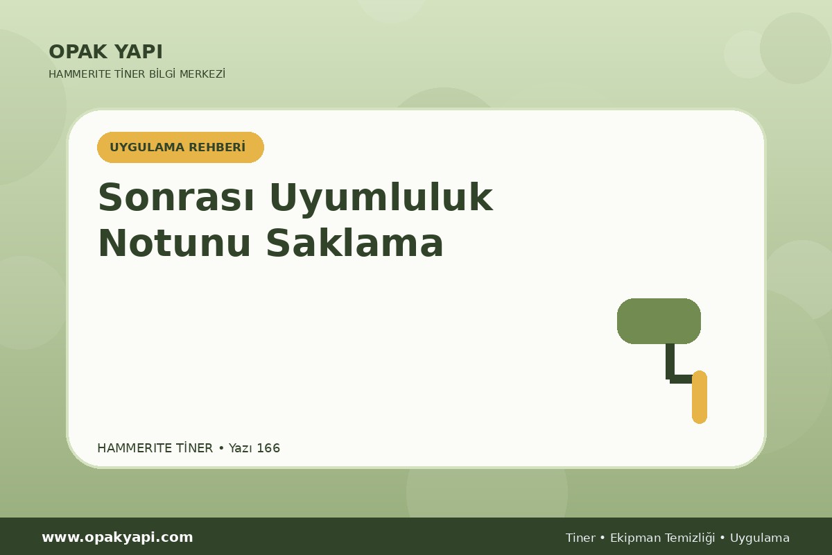 Marshall Hammerite Tiner Sonrası Uyumluluk Notunu Saklama