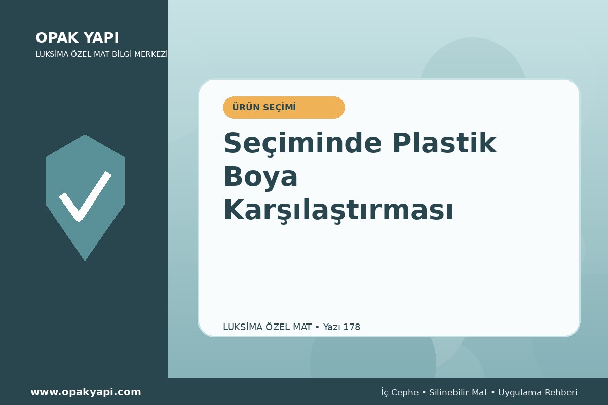 Marshall Luksima Silikonlu Özel Mat Seçiminde Plastik Boya Karşılaştırması