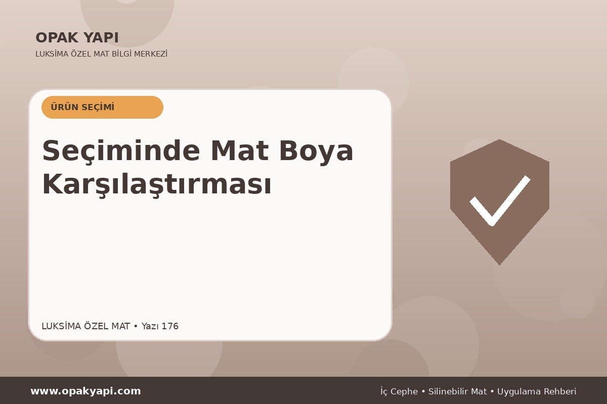 Marshall Luksima Silikonlu Özel Mat Seçiminde Mat Boya Karşılaştırması