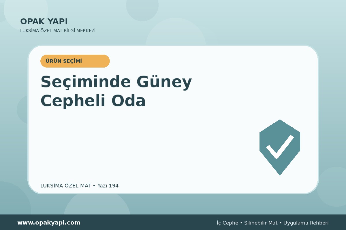 Marshall Luksima Silikonlu Özel Mat Seçiminde Güney Cepheli Oda