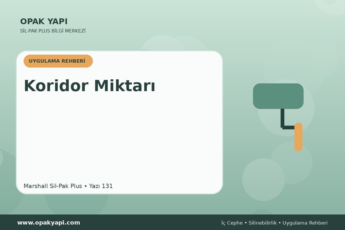 Marshall Sil-Pak Plus İçin Koridor Miktarı