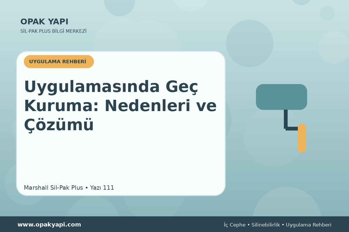 Marshall Sil-Pak Plus Uygulamasında Geç Kuruma: Nedenleri ve Çözümü