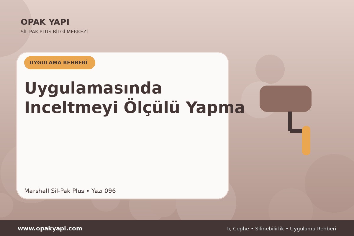 Marshall Sil-Pak Plus Uygulamasında Inceltmeyi Ölçülü Yapma