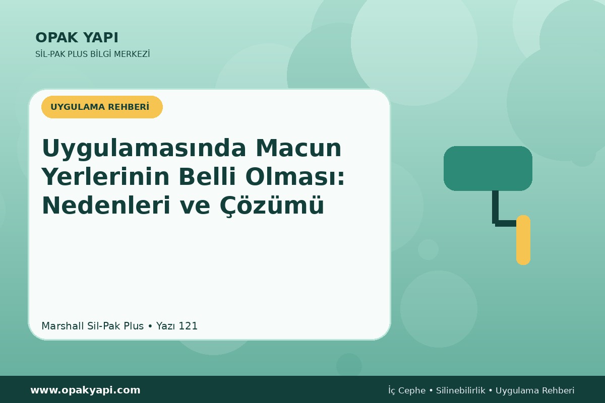 Marshall Sil-Pak Plus Uygulamasında Macun Yerlerinin Belli Olması: Nedenleri ve Çözümü