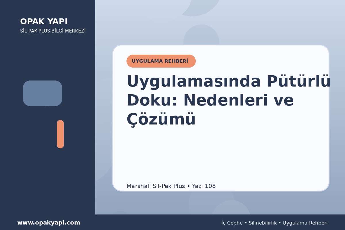 Marshall Sil-Pak Plus Uygulamasında Pütürlü Doku: Nedenleri ve Çözümü