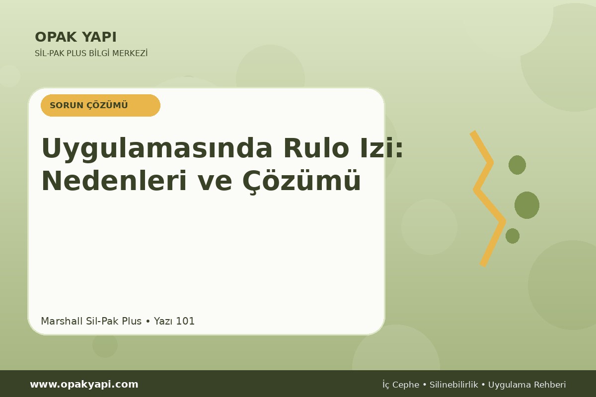 Marshall Sil-Pak Plus Uygulamasında Rulo Izi: Nedenleri ve Çözümü