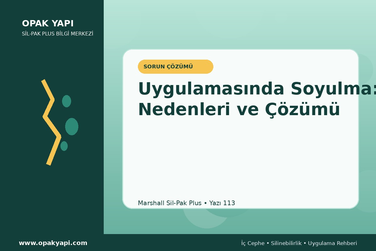 Marshall Sil-Pak Plus Uygulamasında Soyulma: Nedenleri ve Çözümü