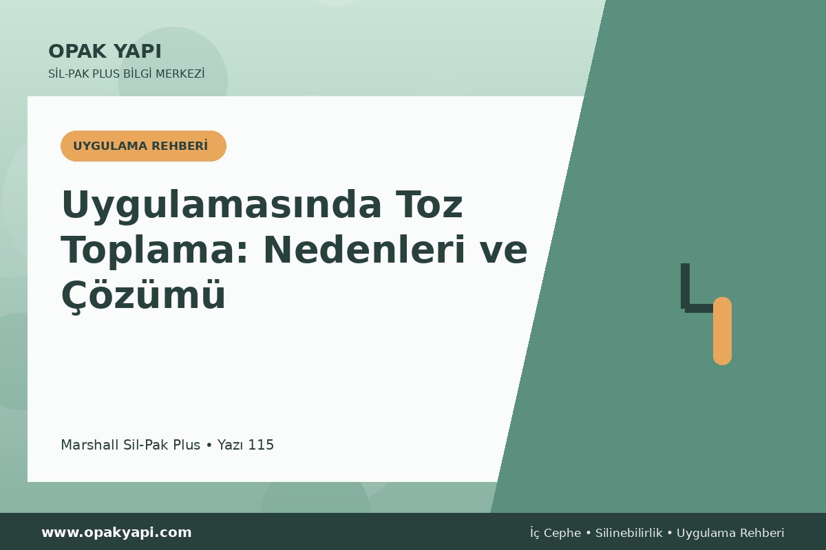 Marshall Sil-Pak Plus Uygulamasında Toz Toplama: Nedenleri ve Çözümü