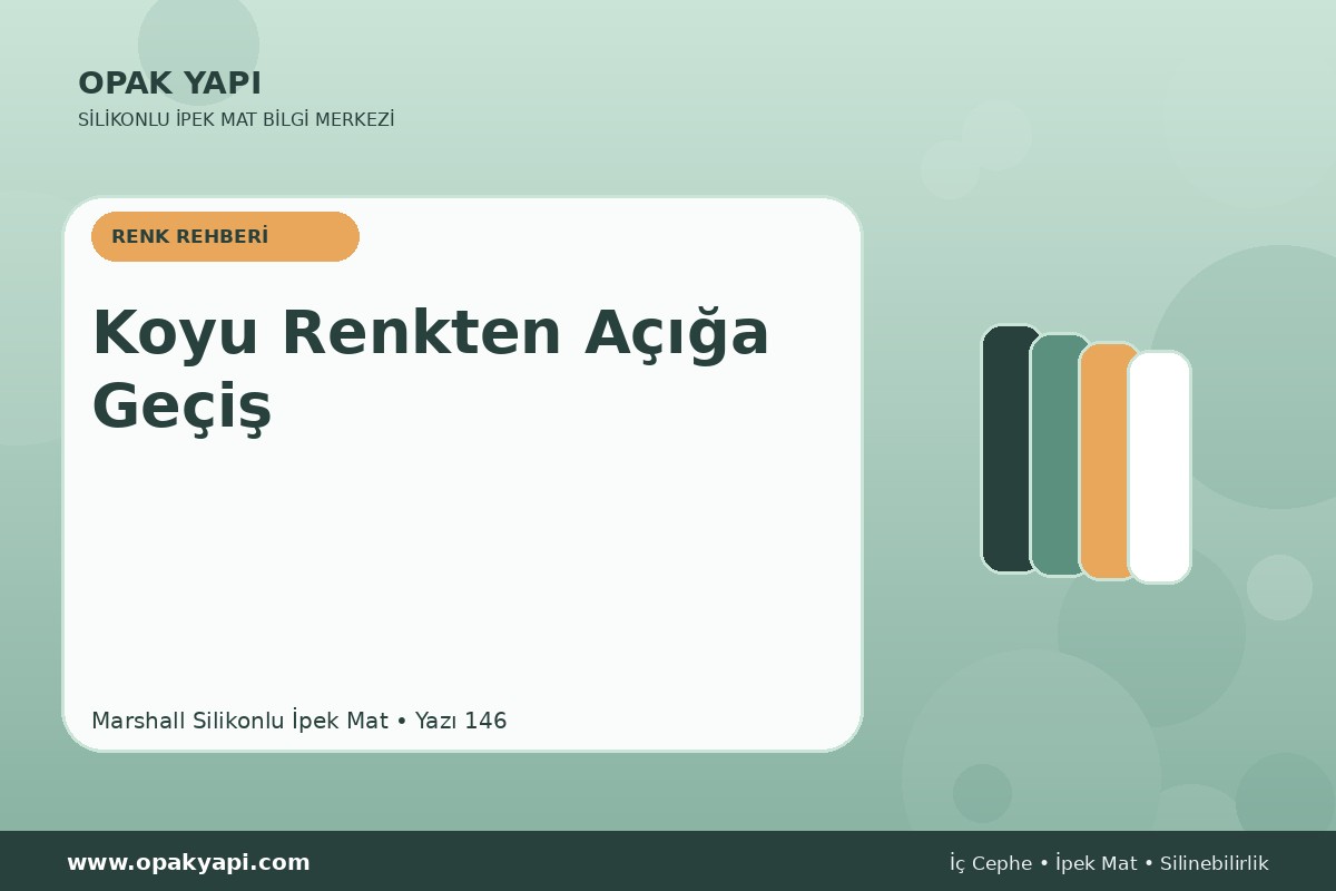 Marshall Silikonlu İpek Mat İçin Koyu Renkten Açığa Geçiş