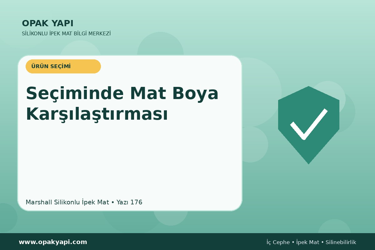 Marshall Silikonlu İpek Mat Seçiminde Mat Boya Karşılaştırması