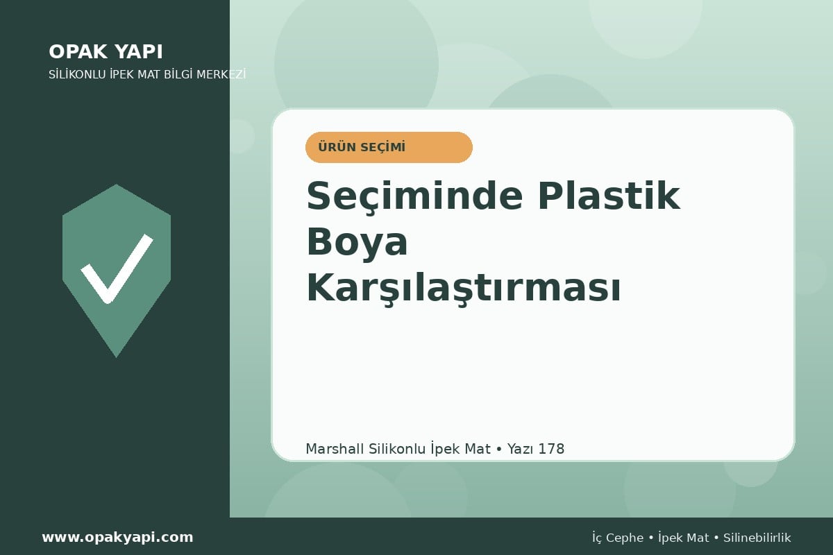Marshall Silikonlu İpek Mat Seçiminde Plastik Boya Karşılaştırması
