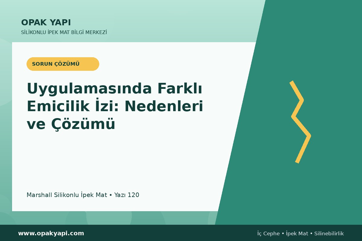 Marshall Silikonlu İpek Mat Uygulamasında Farklı Emicilik Izi: Nedenleri ve Çözümü
