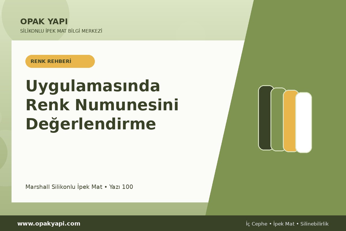 Marshall Silikonlu İpek Mat Uygulamasında Renk Numunesini Değerlendirme
