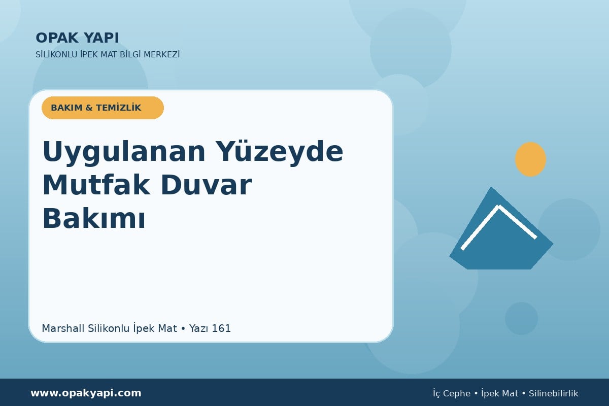 Marshall Silikonlu İpek Mat Uygulanan Yüzeyde Mutfak Duvar Bakımı