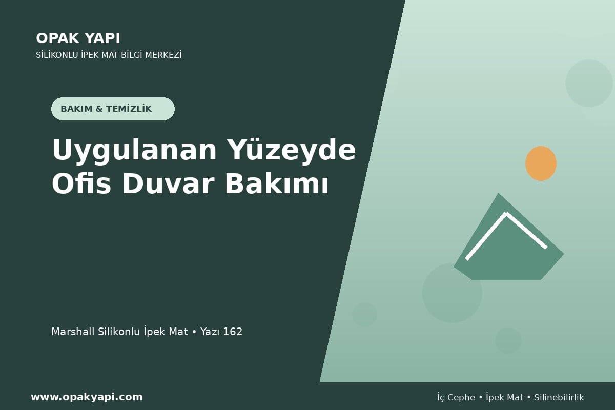 Marshall Silikonlu İpek Mat Uygulanan Yüzeyde Ofis Duvar Bakımı