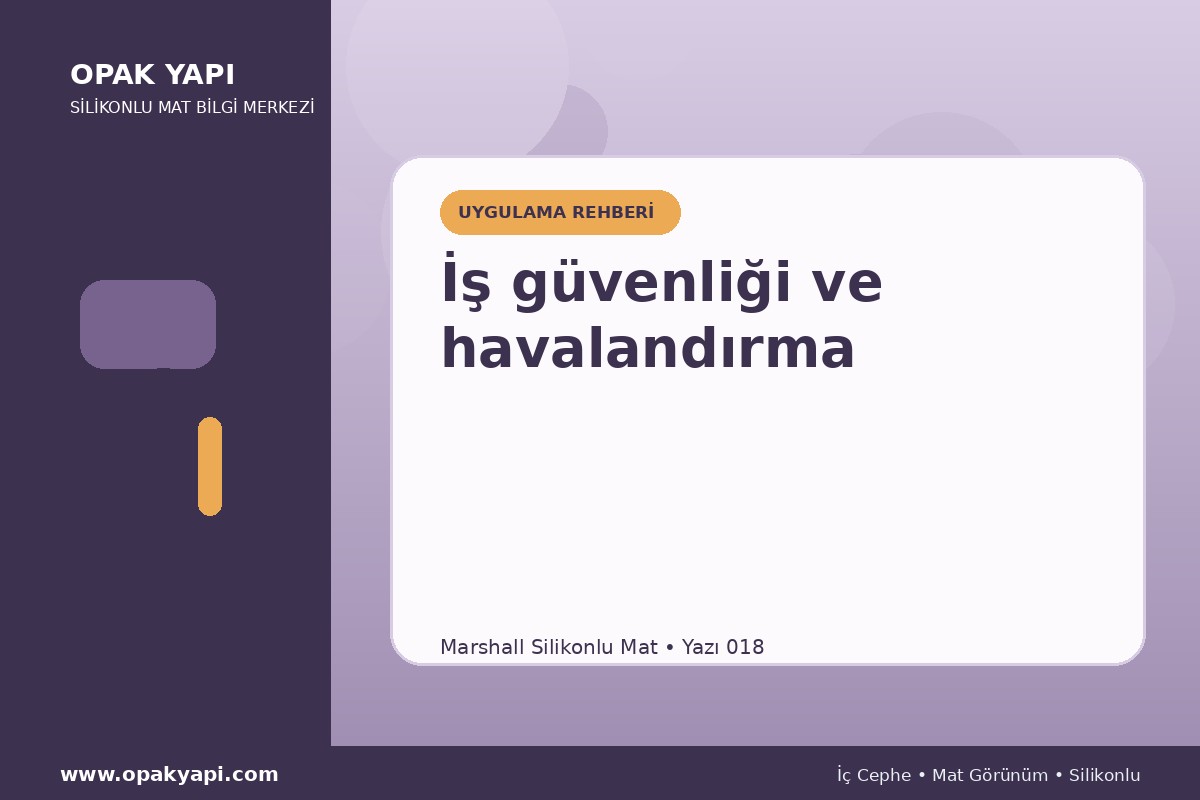Marshall Silikonlu Mat: İş güvenliği ve havalandırma