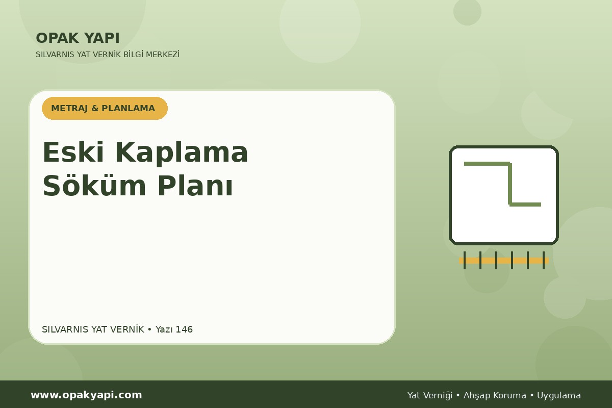 Marshall Silvarnis Yat Vernik İçin Eski Kaplama Söküm Planı