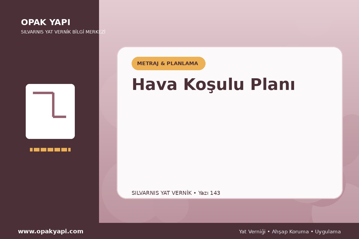 Marshall Silvarnis Yat Vernik İçin Hava Koşulu Planı