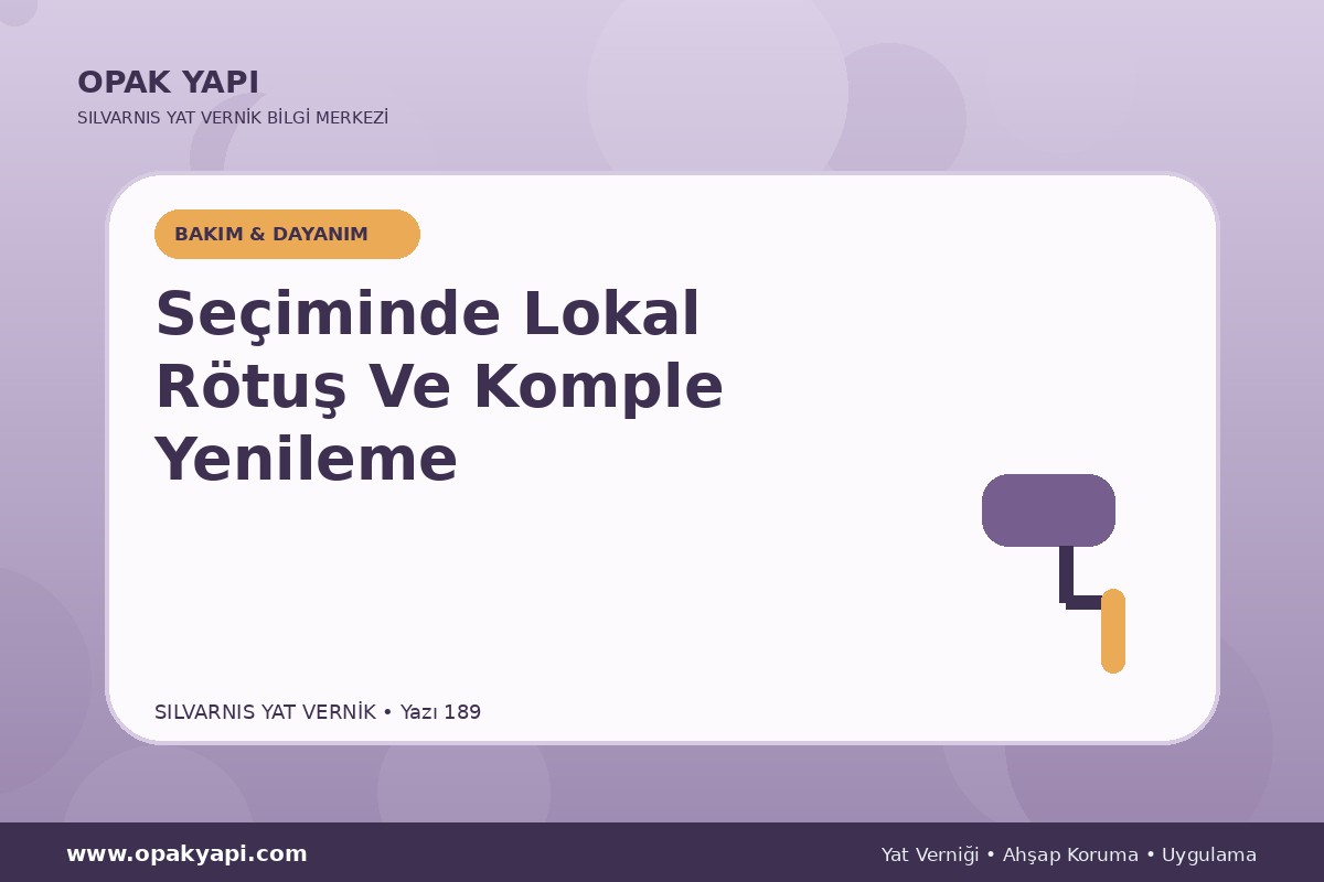 Marshall Silvarnis Yat Vernik Seçiminde Lokal Rötuş Ve Komple Yenileme